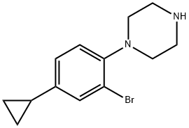 1-(2-bromo-4-cyclopropylphenyl)piperazine,2222935-44-4,结构式