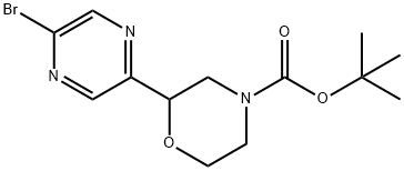 tert-butyl 2-(5-bromopyrazin-2-yl)morpholine-4-carboxylate Structure