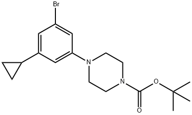 tert-butyl 4-(3-bromo-5-cyclopropylphenyl)piperazine-1-carboxylate 结构式