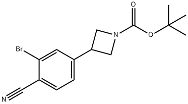 tert-butyl 3-(3-bromo-4-cyanophenyl)azetidine-1-carboxylate 化学構造式