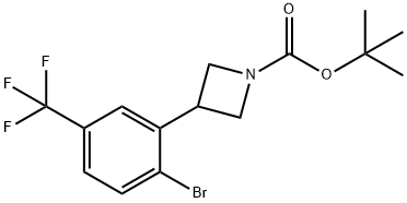 tert-butyl 3-(2-bromo-5-(trifluoromethyl)phenyl)azetidine-1-carboxylate 化学構造式