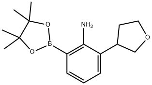 2-Amino-3-(oxolan-3-yl)phenylboronic acid pinacol ester Struktur