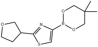 2-(Oxolan-3-yl)thiazole-4-boronic acid neopentylglycol ester Struktur