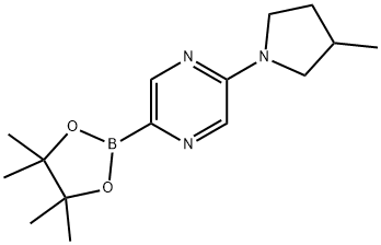 2-(3-methylpyrrolidin-1-yl)-5-(4,4,5,5-tetramethyl-1,3,2-dioxaborolan-2-yl)pyrazine Struktur
