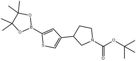 tert-butyl 3-(5-(4,4,5,5-tetramethyl-1,3,2-dioxaborolan-2-yl)thiophen-3-yl)pyrrolidine-1-carboxylate Structure