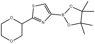 2-(1,4-dioxan-2-yl)-4-(4,4,5,5-tetramethyl-1,3,2-dioxaborolan-2-yl)thiazole Structure