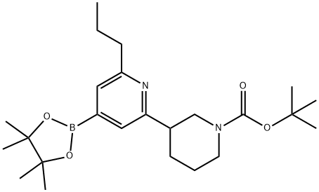2-(n-Propyl)-6-(N-Boc-piperidin-3-yl)pyridine-4-boronic acid pinacol ester Struktur