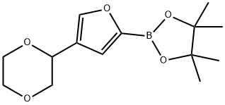 2-(4-(1,4-dioxan-2-yl)furan-2-yl)-4,4,5,5-tetramethyl-1,3,2-dioxaborolane,2223005-65-8,结构式