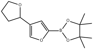 4,4,5,5-tetramethyl-2-(4-(tetrahydrofuran-2-yl)furan-2-yl)-1,3,2-dioxaborolane Structure