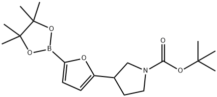 tert-butyl 3-(5-(4,4,5,5-tetramethyl-1,3,2-dioxaborolan-2-yl)furan-2-yl)pyrrolidine-1-carboxylate Structure