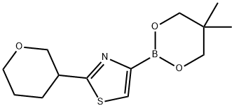 2-(Oxan-3-yl)thiazole-4-boronic acid neopentylglycol ester Struktur