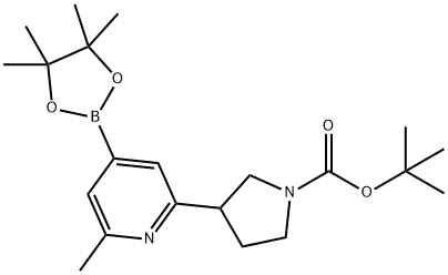 tert-butyl 3-(6-methyl-4-(4,4,5,5-tetramethyl-1,3,2-dioxaborolan-2-yl)pyridin-2-yl)pyrrolidine-1-carboxylate Struktur