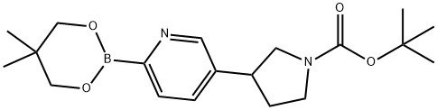 5-(N-Boc-Pyrrolidin-3-yl)pyridine-2-boronic acid neopentylglycol ester Structure