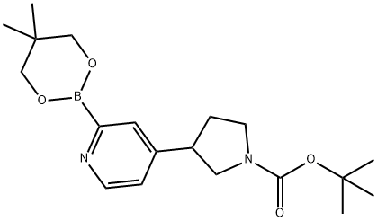 4-(N-Boc-pyrrolidin-3-yl)pyridine-2-boronic acid neopentylglycol ester Struktur