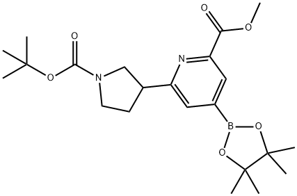methyl 6-(1-(tert-butoxycarbonyl)pyrrolidin-3-yl)-4-(4,4,5,5-tetramethyl-1,3,2-dioxaborolan-2-yl)picolinate Structure
