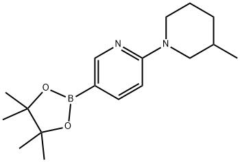 2-(3-Methylpiperidin-1-yl)pyridine-5-boronic acid pinacol ester 结构式