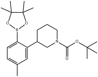 2-(N-Boc-Piperidin-3-yl)-4-methylphenylboronic acid pinacol ester Struktur