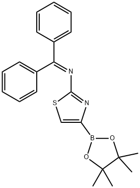 2-(N-diphenylmethylene)thiazole-4-boronic acid pinacol ester Struktur