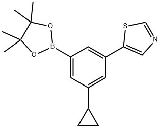 3-Cyclopropyl-5-(thiazol-5-yl)phenylboronic acid pinacol ester Structure