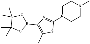 5-Methyl-2-(N-methylpiperazin-1-yl)thiazole-4-boronic acid pinacol ester Struktur