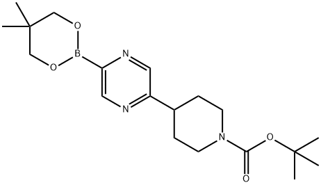 5-(N-Boc-Piperidin-4-yl)pyrazine-2-boronic acid neopentylglycol ester,2223011-59-2,结构式