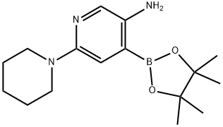 3-Amino-6-(piperidino)pyridine-4-boronic acid pinacol ester Structure