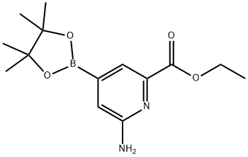 2-AMINO-6-(ETHOXYCARBONYL)PYRIDINE-4-BORONIC ACID PINACOL ESTER,2223028-97-3,结构式