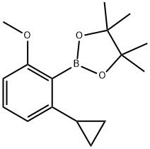 2-(2-cyclopropyl-6-methoxyphenyl)-4,4,5,5-tetramethyl-1,3,2-dioxaborolane Struktur