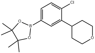 2-(4-chloro-3-(tetrahydro-2H-pyran-4-yl)phenyl)-4,4,5,5-tetramethyl-1,3,2-dioxaborolane,2223030-40-6,结构式