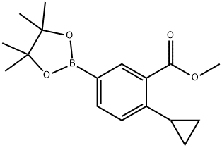 methyl 2-cyclopropyl-5-(4,4,5,5-tetramethyl-1,3,2-dioxaborolan-2-yl)benzoate Structure