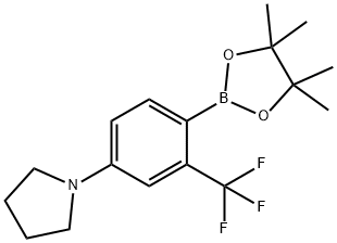 2-Trifluoromethyl-4-(pyrrolidino)phenylboronic acid pinacol ester,2223031-45-4,结构式