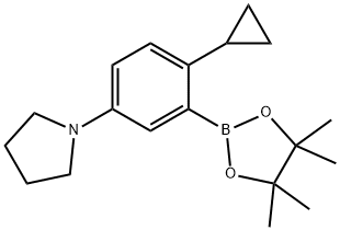 2-Cyclopropyl-5-(pyrrolidino)phenylboronic acid pinacol ester Structure