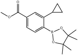 methyl 3-cyclopropyl-4-(4,4,5,5-tetramethyl-1,3,2-dioxaborolan-2-yl)benzoate Structure