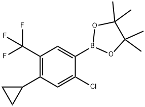 2-Chloro-5-trifluoromethyl-4-cyclopropylphenylboronic acid pinacol ester Structure