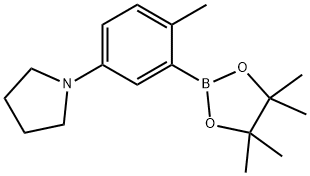 2-Methyl-5-(pyrrolidino)phenylboronic acid pinacol ester, 2223034-89-5, 结构式