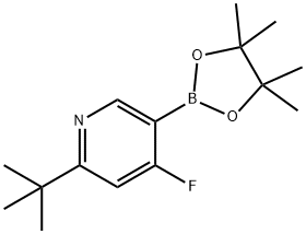 2-(叔丁基)-4-氟-5-(4,4,5,5-四甲基-1,3,2-二氧杂硼-2-基)吡啶, 2223035-43-4, 结构式