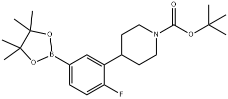 3-(N-Boc-Piperidin-4-yl)-4-fluorophenylboronic acid pinacol ester 化学構造式