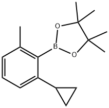 2-(2-cyclopropyl-6-methylphenyl)-4,4,5,5-tetramethyl-1,3,2-dioxaborolane Struktur