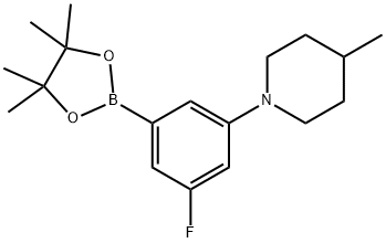 1-(3-fluoro-5-(4,4,5,5-tetramethyl-1,3,2-dioxaborolan-2-yl)phenyl)-4-methylpiperidine Structure