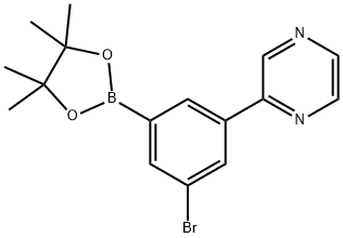 3-Bromo-5-(pyrazin-2-yl)phenylboronic acid pinacol ester Struktur