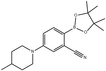 2-Cyano-4-(4-methylpiperidin-1-yl)phenylboronic acid pinacol ester Structure