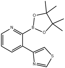 3-(Thiazol-4-yl)pyridine-2-boronic acid pinacol ester,2223037-50-9,结构式