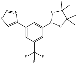 3-(Thiazol-4-yl)-5-trifluoromethylphenylboronic acid pinacol ester,2223037-65-6,结构式