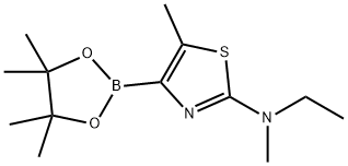 5-Methyl-2-(methylethylamino)thiazole-4-boronic acid pinacol ester 结构式
