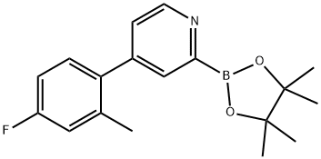 4-(4-fluoro-2-methylphenyl)-2-(4,4,5,5-tetramethyl-1,3,2-dioxaborolan-2-yl)pyridine Struktur