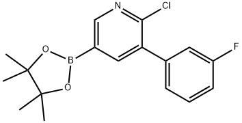 6-Chloro-5-(3-fluorophenyl)pyridine-3-boronic acid pinacol ester Structure