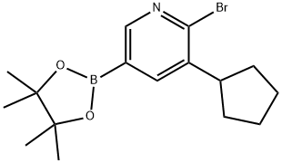 6-Bromo-5-(cyclopentyl)pyridine-3-boronic acid pinacol ester,2223038-91-1,结构式