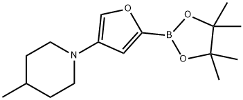 4-(4-Methylpiperidin-1-yl)furan-2-boronic acid pinacol ester Struktur