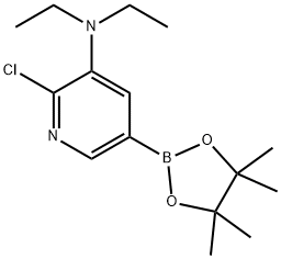 6-Chloro-5-diethylaminopyridine-3-boronic acid pinacol ester Structure