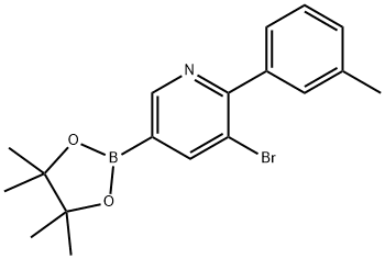 5-Bromo-6-(3-tolyl)pyridine-3-boronic acid pinacol ester 化学構造式